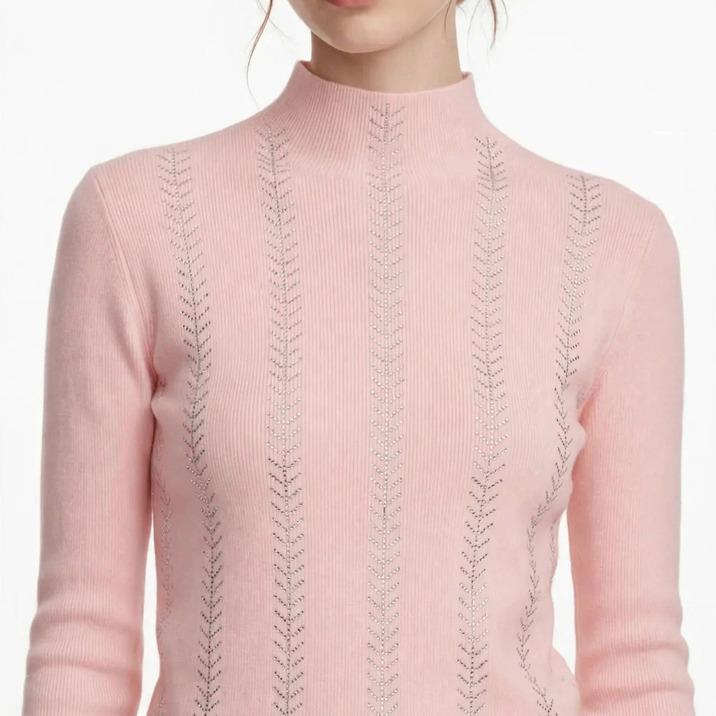 PINKLIZZIE | Rhinestone Sparkle Turtleneck Jumper