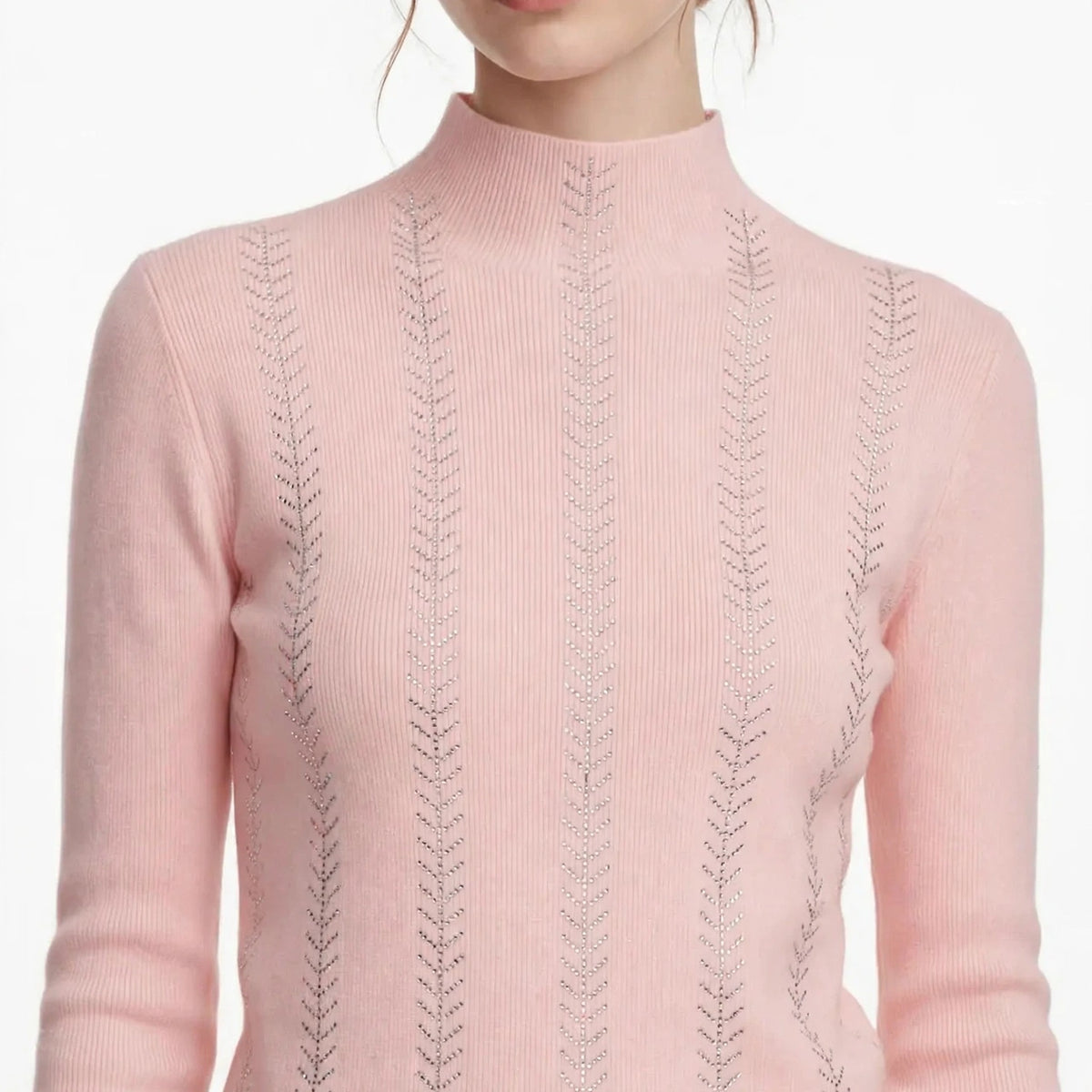 PINKLIZZIE | Rhinestone Sparkle Turtleneck Jumper