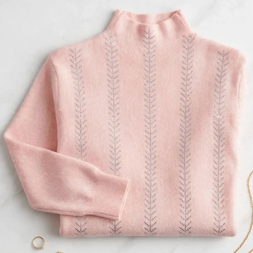 PINKLIZZIE | Rhinestone Sparkle Turtleneck Jumper