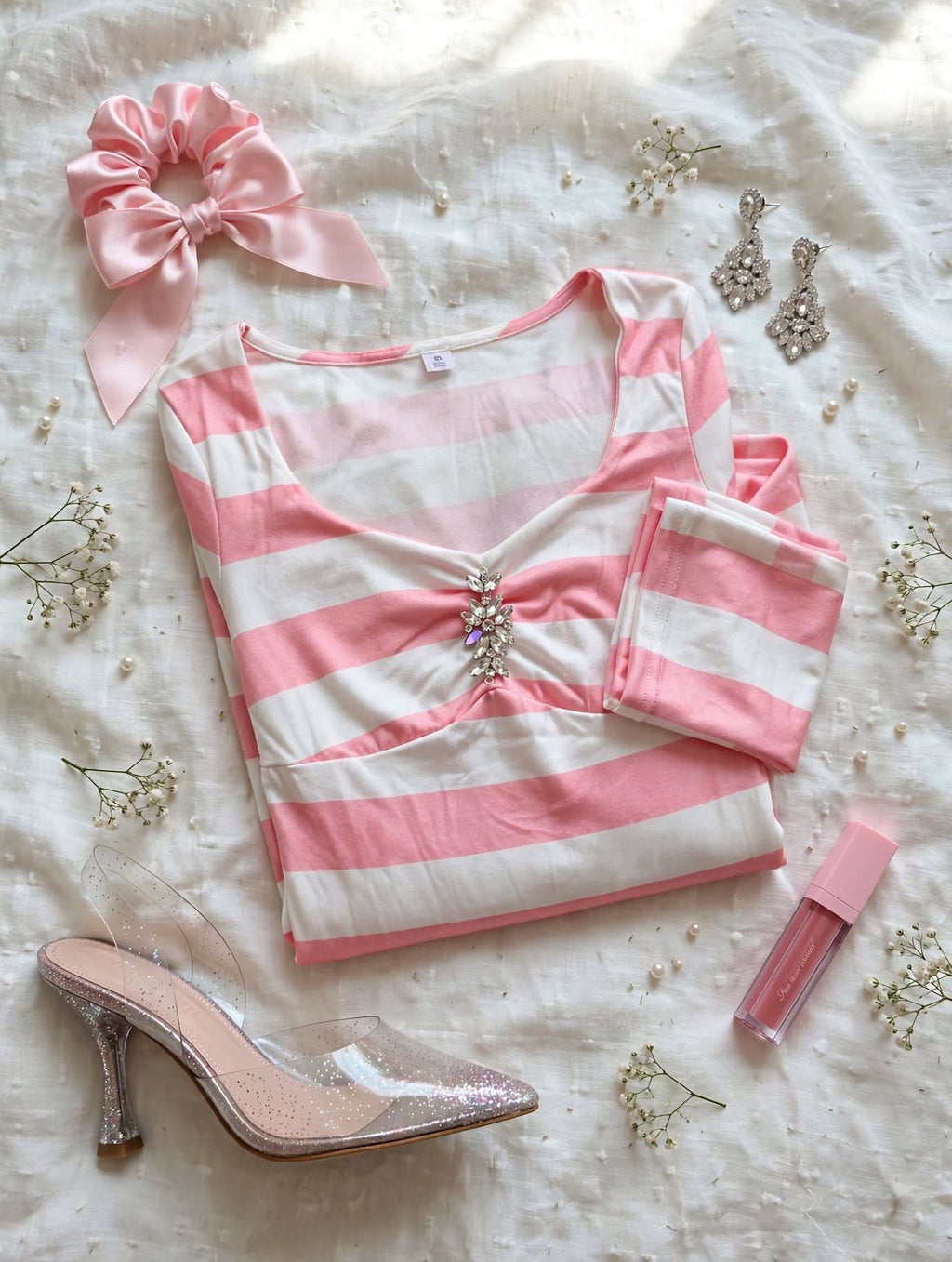 PINKLIZZIE | Striped Long-Sleeve Mini Dress