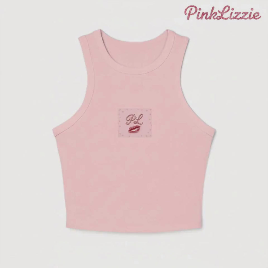 Women's micro rib racer tank top