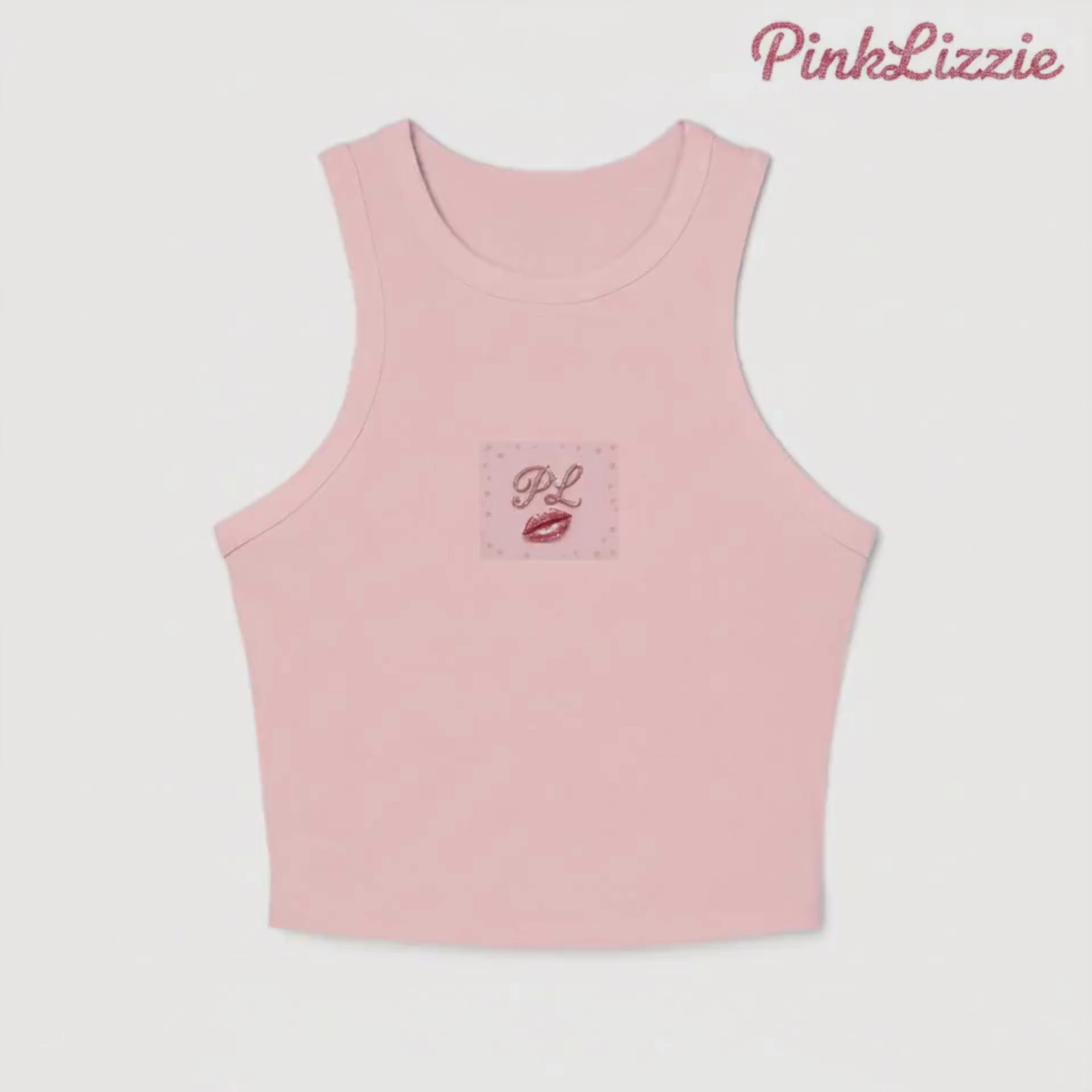 Women's micro rib racer tank top