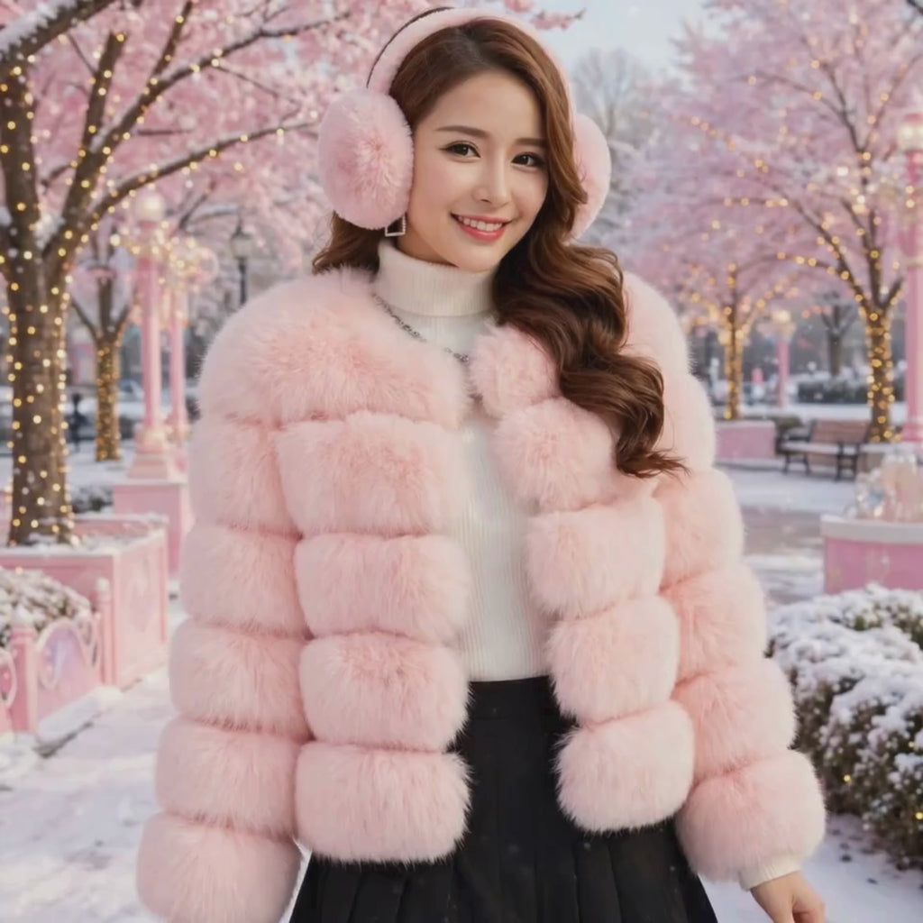 PINKLIZZIE | Pink Faux Fur Coat