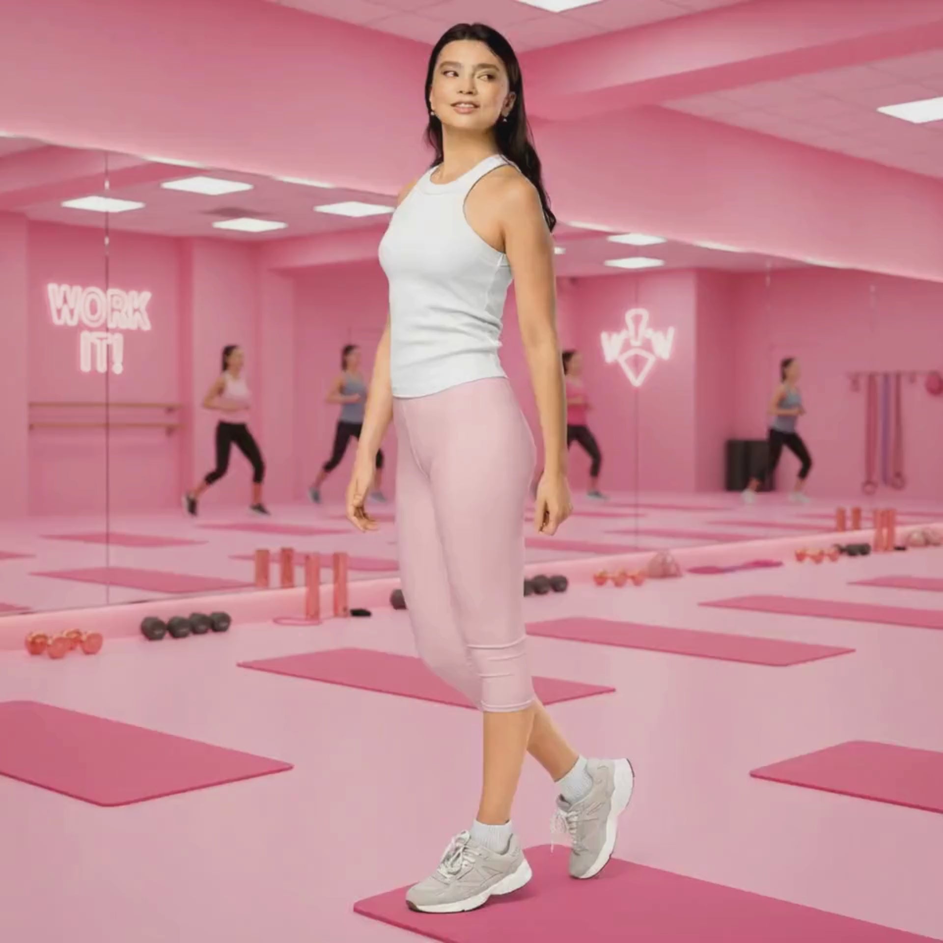 Pink Bows & Ribbons Capri Leggings for Women | Cute Activewear by PinkLizzie